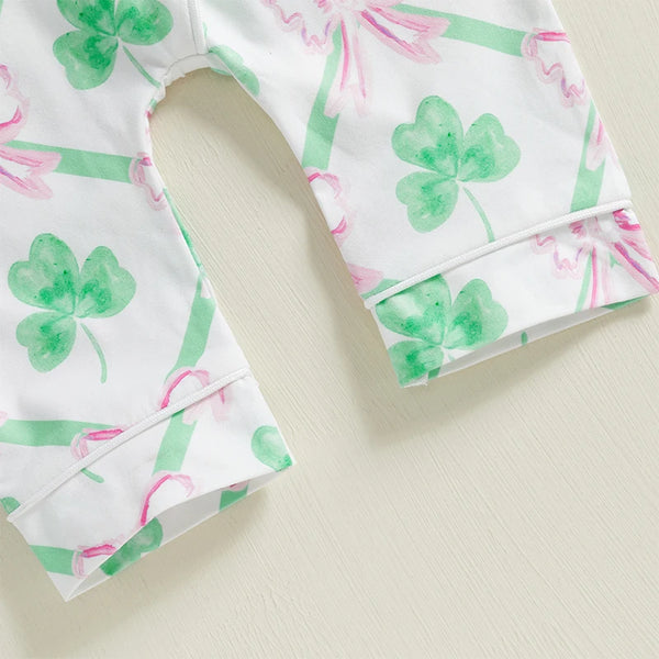 Toddler Boys St Patrick s Day Green Clover Pajamas Set