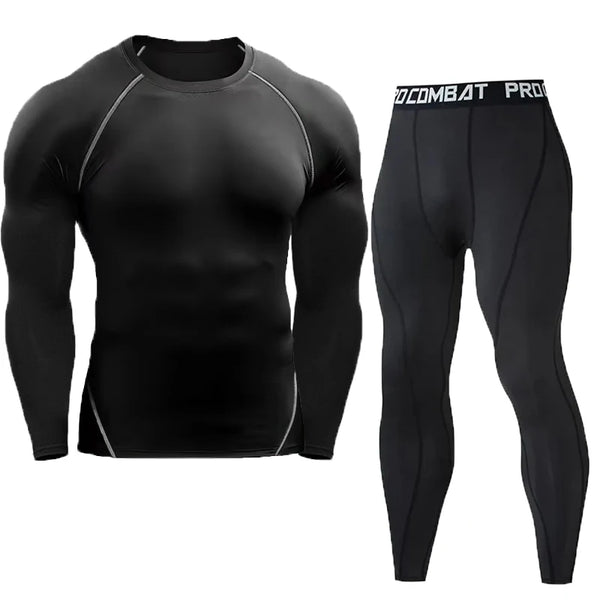 Men's Compression Set Men Sportswear Gym Fitness Suits Training Jogging Sport Tights Clothing Rashguard Running Tracksuit Men