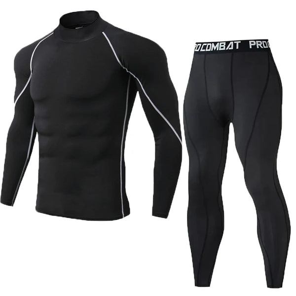 Men's Compression Set Men Sportswear Gym Fitness Suits Training Jogging Sport Tights Clothing Rashguard Running Tracksuit Men