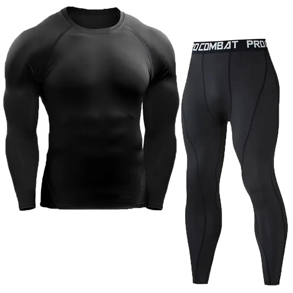 Men's Compression Set Men Sportswear Gym Fitness Suits Training Jogging Sport Tights Clothing Rashguard Running Tracksuit Men