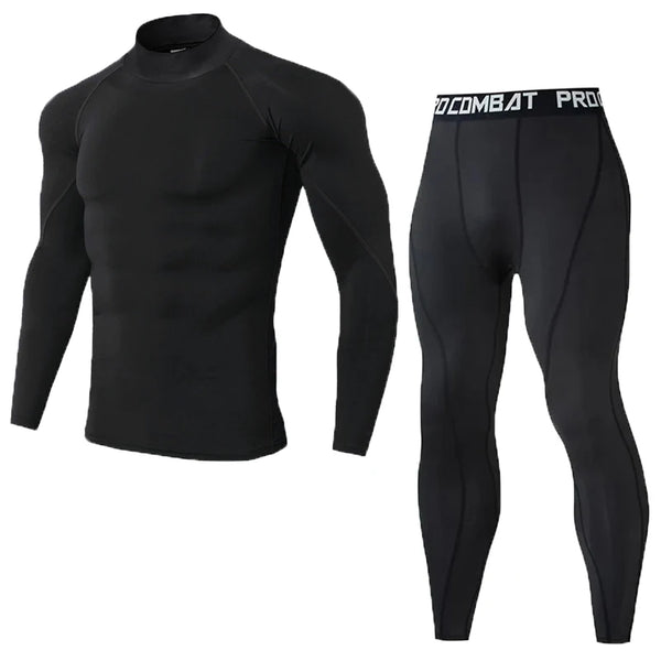 Men's Compression Set Men Sportswear Gym Fitness Suits Training Jogging Sport Tights Clothing Rashguard Running Tracksuit Men