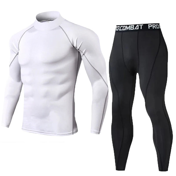 Men's Compression Set Men Sportswear Gym Fitness Suits Training Jogging Sport Tights Clothing Rashguard Running Tracksuit Men
