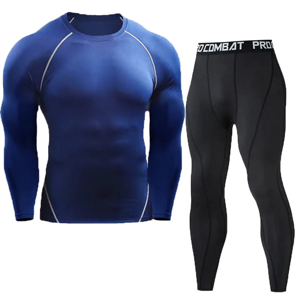 Men's Compression Set Men Sportswear Gym Fitness Suits Training Jogging Sport Tights Clothing Rashguard Running Tracksuit Men