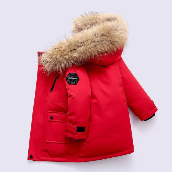 5 6 8 10 12 Years Winter Boys Jacket Thicken Keep Warm Fashion Fur Collar Kids Jacket