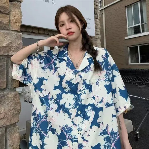 Women's Fashion Casual Loose Short Sleeve Shirt