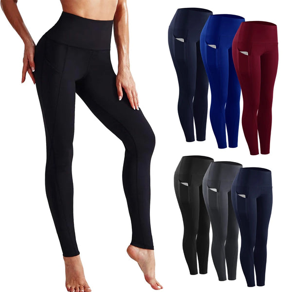 Workout Seamless High Waisted Leggings Fitness for Women Mujer Elastic with Pockets Squat Proof Yoga Quick-Dry Sport Trousers