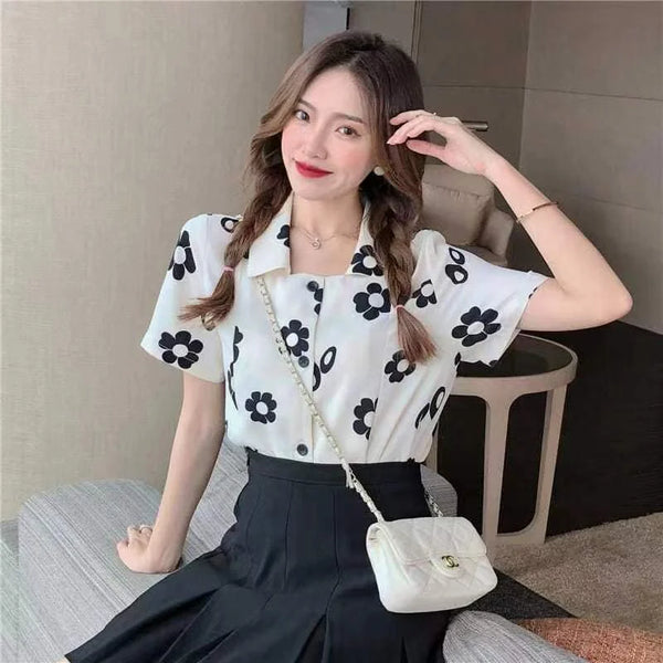 Women's Fashion Casual Loose Short Sleeve Shirt