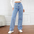 Europe and America New Fashion Washed High-waisted Jeans