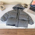 Girls Coat 2024 Winter New Childrens Clothing Baby Girls Cute Foreign Style Plaid Hooded Thick Warm Cotton-padded Casual