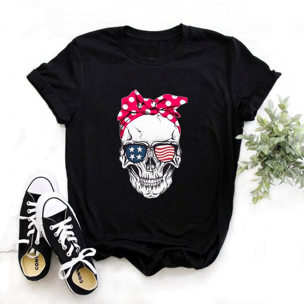 Women Casual Print Letter T-shirt