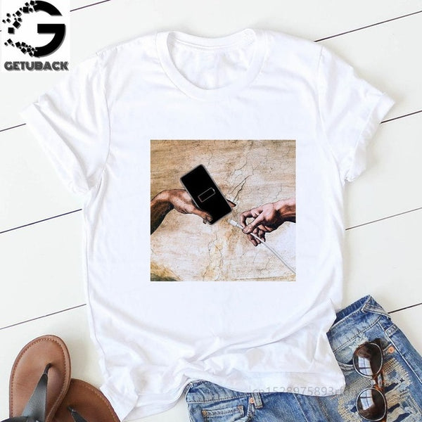 Women Casual Print Letter T-shirt