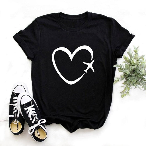 Women Casual Print Letter T-shirt