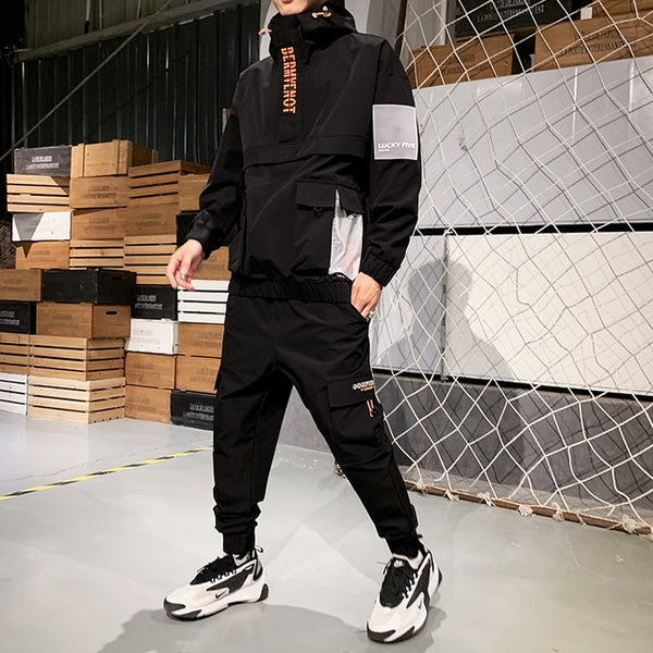 Men's Hooded Jacket+Pants 2PC Sets