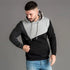 Men Pullover Black White Hoodie