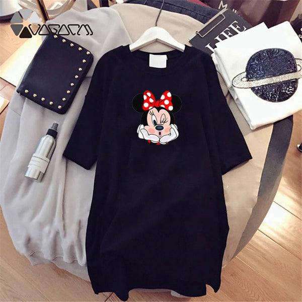 Women Minnie Cartoon Print Casual Dresses