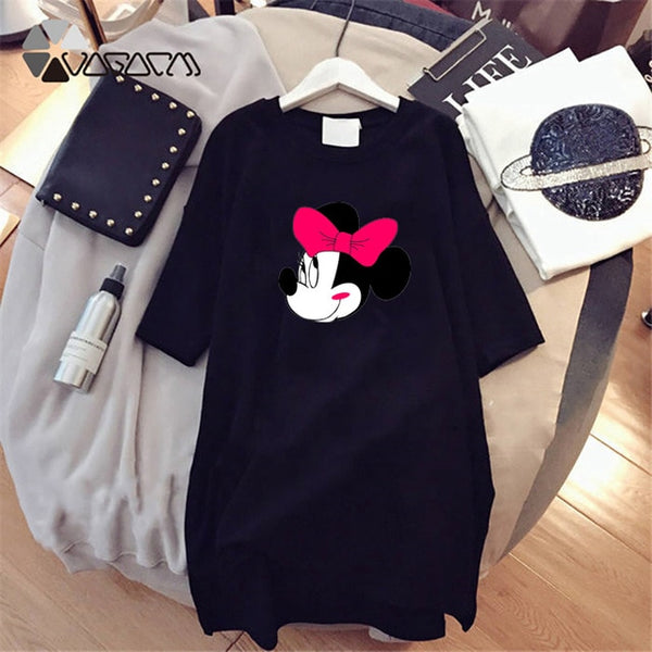 Women Minnie Cartoon Print Casual Dresses