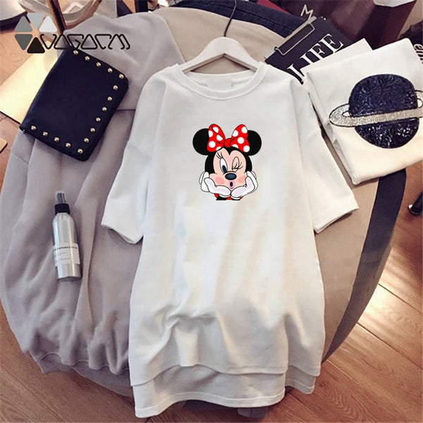 Women Minnie Cartoon Print Casual Dresses