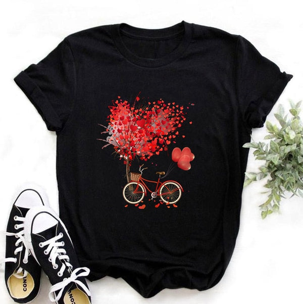 Women Casual Print Letter T-shirt