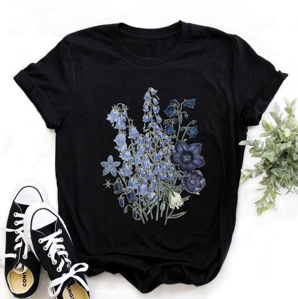 Women Casual Print Letter T-shirt