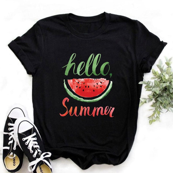 Women Casual Print Letter T-shirt