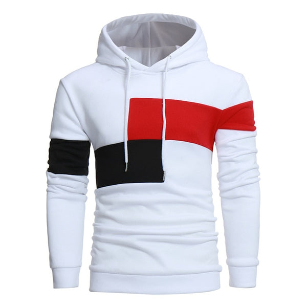 Men Pullover Black White Hoodie